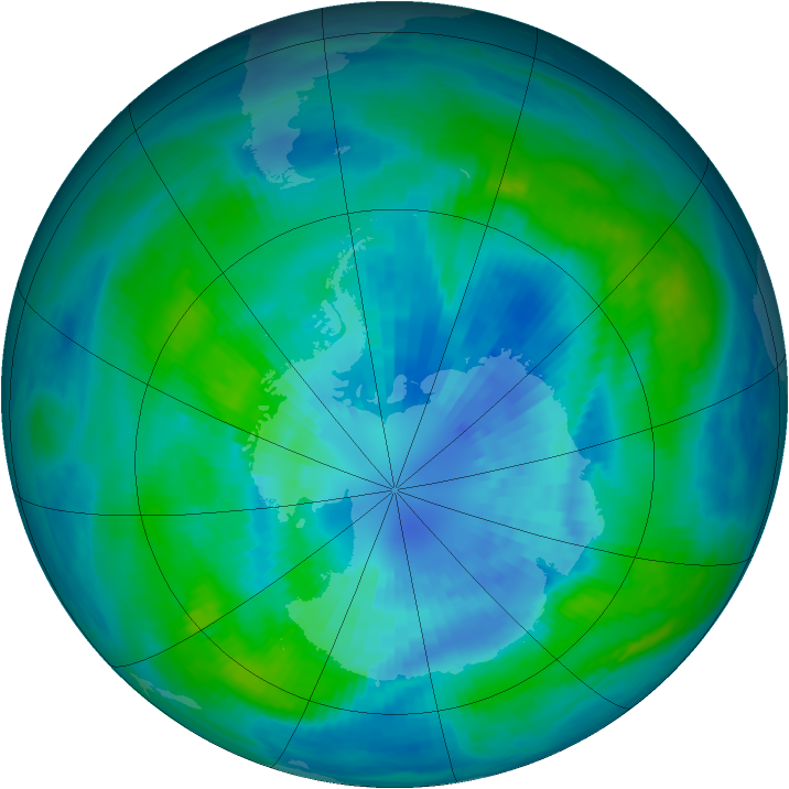 Antarctic ozone map for 28 March 1988